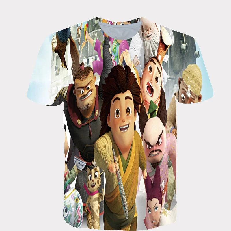 2020 Детская футболка с 3D принтом воина из мультфильма модная летняя детская