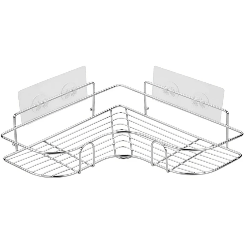 

Corner Shower Caddy Stainless Steel Adhesive Floating Shelves Bathroom Shelves Kitchen/Bathroom Organizer/Decor