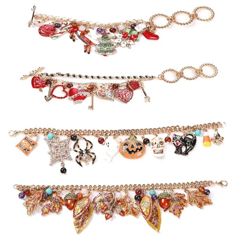 

Женский браслет-подвеска унисекс в стиле панк с тыквой