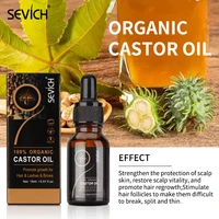 sevich 15ml organic castor oil hair essential oil for hair eyelashes fast growth serum with mascara brushes eyebrow care liquid