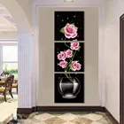 Картины с цветами, холст, домашний декор, 3 панели для плакатов, картины для гостиной