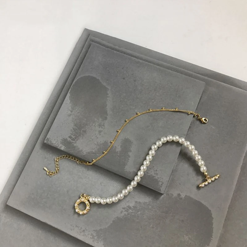 Peri'sbox шикарный золотой браслет-цепочка с застежкой жемчужные браслеты