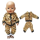 Пальто для кукол, одежда с леопардовым принтом, куртка для новорожденных, наряд для кукол, аксессуар, подарок для маленьких девочек, 18 дюймов, 43 см