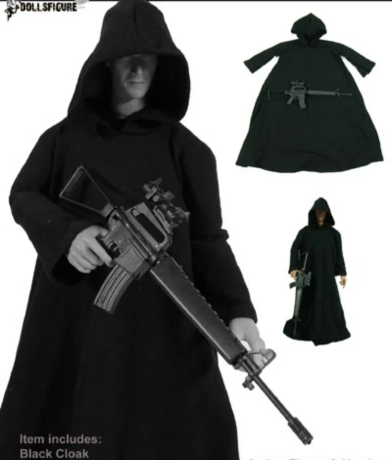 Mnotht 1/6 весы черный плащ Мужской одежда для солдат 12in Phicen Hottoy сцены аксессуары