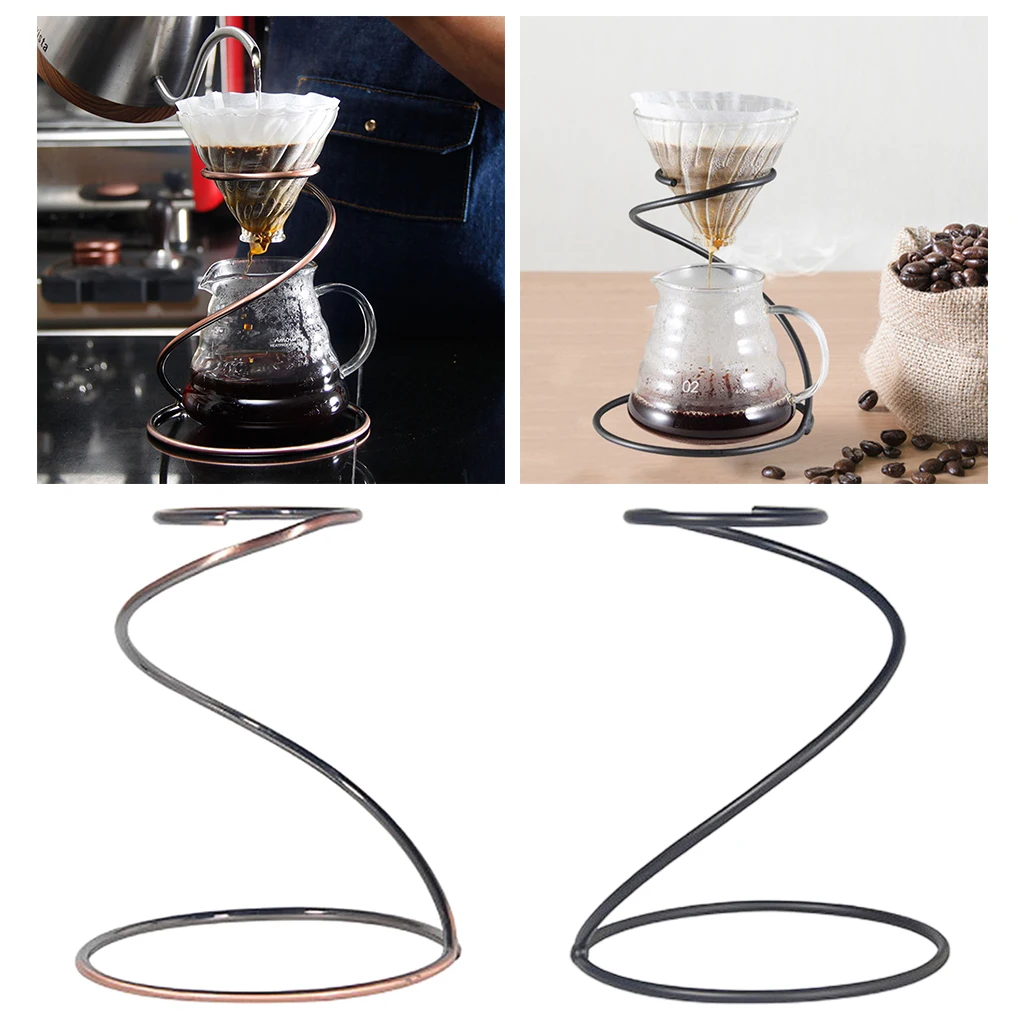 

Stainless Metal Pour Over Coffee Dripper Stand Spiral Filter Frame Holder