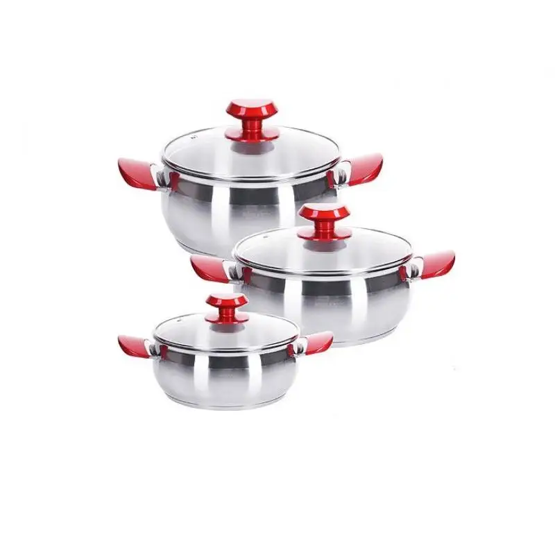 Набор кастрюль MAYER &amp BOCH 6 предметов красные ручки | Дом и сад