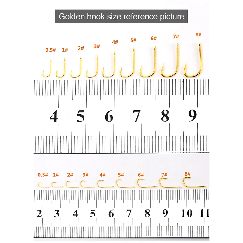 Аксессуары для рыболовных инструментов 100 шт. Золотой крючок без колючек из