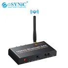 ESYNiC 192 кГц цифро-аналоговый аудиопреобразователь DAC Bluetooth-совместимый 5.0 Поддержка PCM коаксиальный Toslink цифро-аналоговый LR