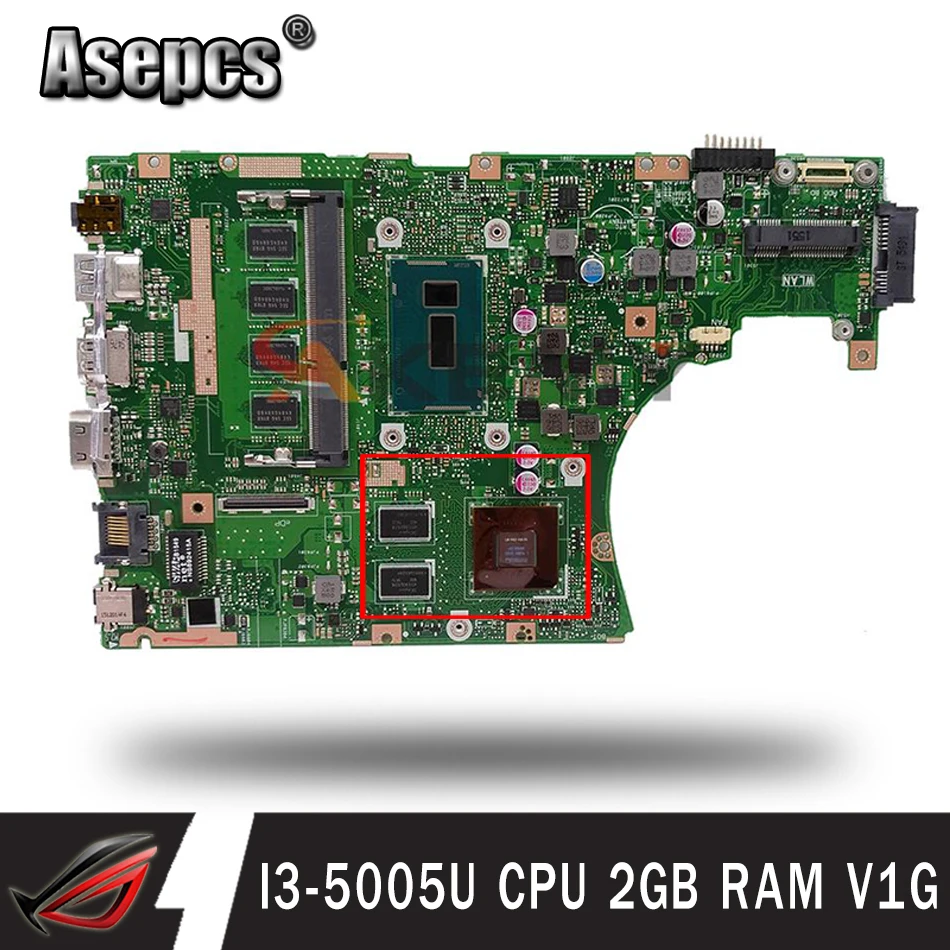 

Материнская плата X455LJ для ноутбука с процессором I3-5005U, 2 Гб ОЗУ