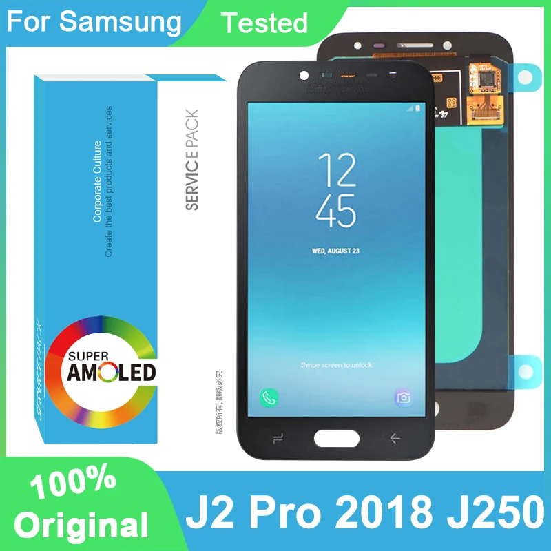 100% Оригинальный AMOLED 5 0 ''дисплей для Samsung Galaxy J2 Pro 2018 J250 J250F Полный ЖК дисплей