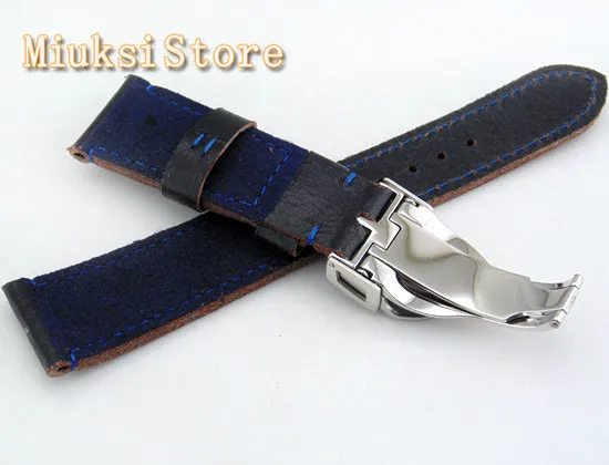 Черный тканевый кожаный ремешок Bliger 22 мм пряжка из нержавеющей стали аксессуары