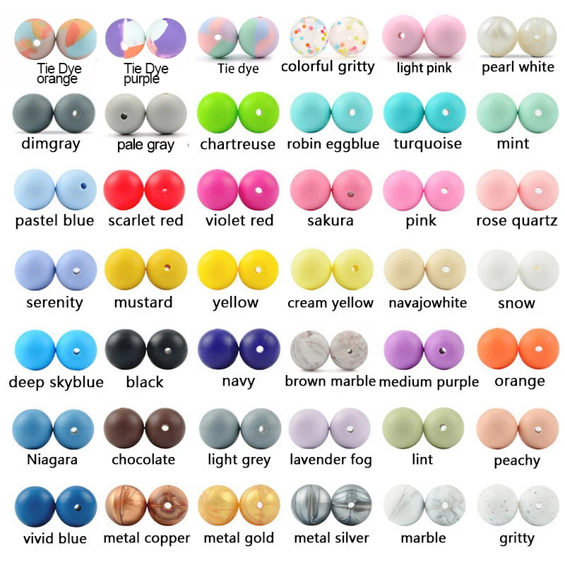 LOFCA Silicone Beads 15mm Round Food Grade Teething Necklace Teether Oral care For BPA Free Chew Jewelry | Мать и ребенок