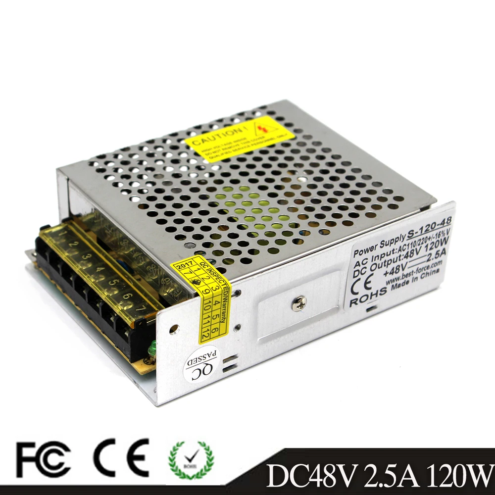 Блок питания 120 Вт 48 В 2.5A с одним выходом адаптер переменного тока DC48V Для шаговых