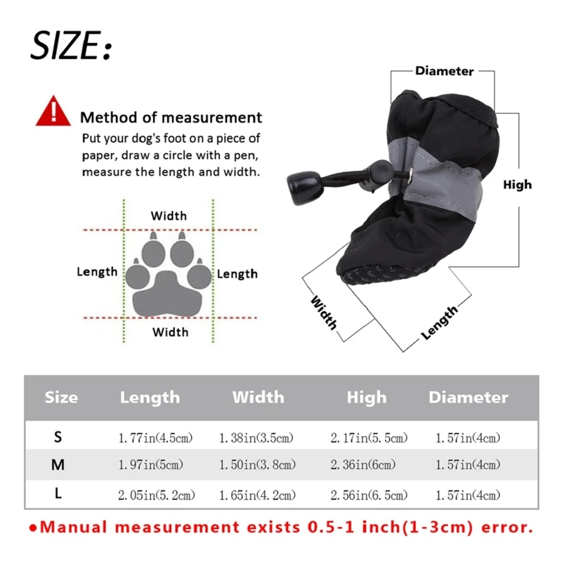 

Antiskid Puppy Shoes 4pcs Soft-soled Dog Shoes Waterproof Soft Pet Paw Care Pet Accessories Fashion