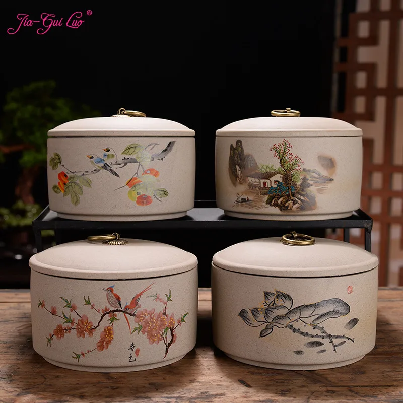 

JIA-GUI LUO Tea Caddies Ceramic canister set kitchen tea organizer tea jar tea box tea storage coffee storage D023