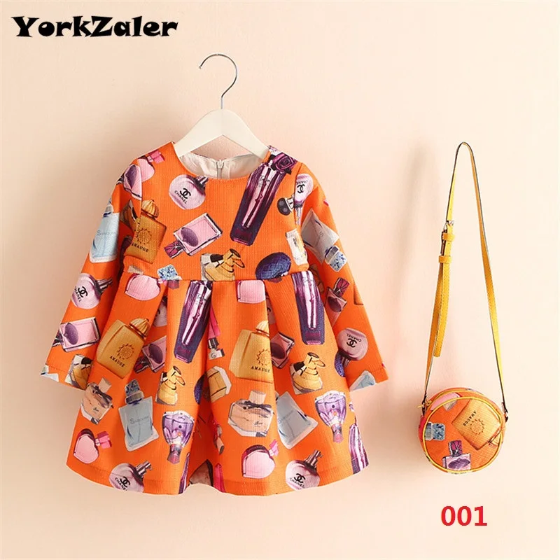 Летнее платье для девочек с сумочкой принцессы Новинка милая детская одежда