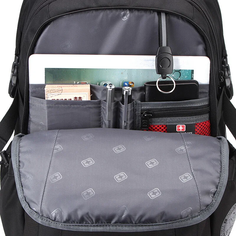 Мужской рюкзак черный водонепроницаемый для ноутбука модная спортивная