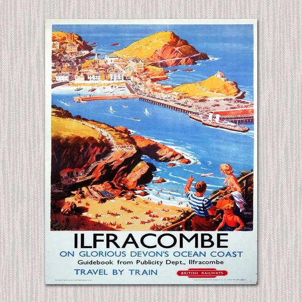 

Ilfracombe British Railways Tin Sign Metal Sign Metal Poster Metal Decor Metal Painting Wall Sticker Wall Sign Wall Decor