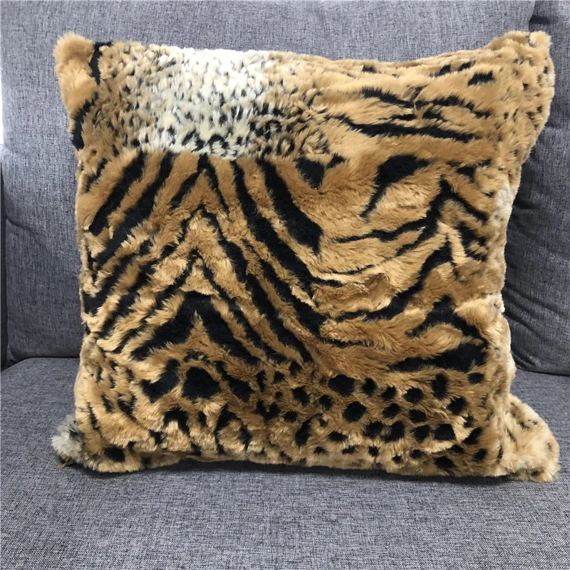 Home Decorative Animal Faux Fur Cushion Cover Acrylic Sofa Throw Pillowcase For Living Room |