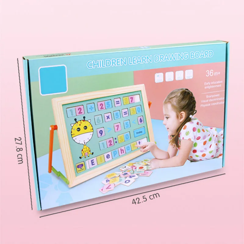 

Wood digital Math Toys alphabet English word spelling Mathematical operations painting board Count learning education kids toys