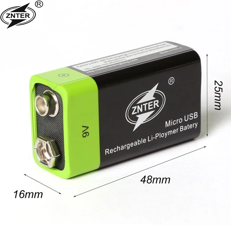 Оригинальная ультраэффективная аккумуляторная батарея ZNTER 9 В 600 мАч USB