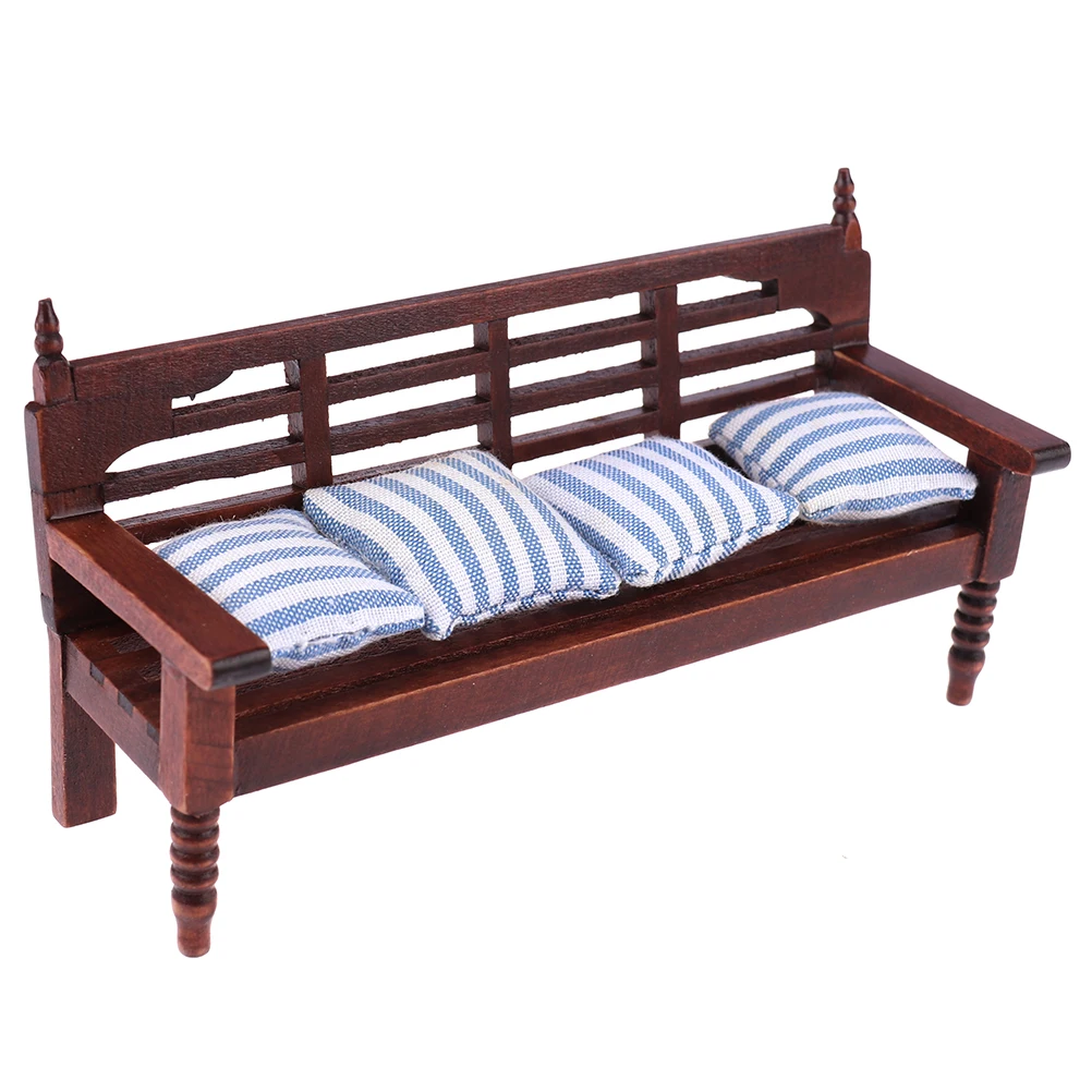 1:12 миниатюрная мебель кукольный домик деревянный диван с 4 подушками для кукол