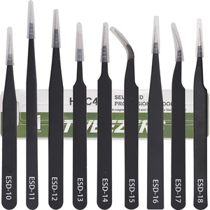 Черные пинцеты VETUS HRC40 Антистатическая нержавеющая сталь Nipper ESD 10 11 12 13 14 15 16 17 для ремонта телефона инструменты 120 шт.лот