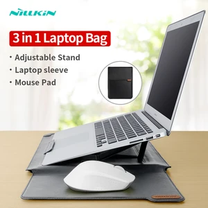 nillkin laptop bag pu leather sleeve bag for macbook air pro 13 15 16 multifunctional protable laptop case for huawei matebook free global shipping