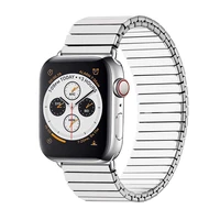 elastic stainless steel strap for apple watch 7 45mm 41mm 6 5 4 se 40mm 44mm extendable metal bracelet for iwatch 3 2 38mm 42mm
