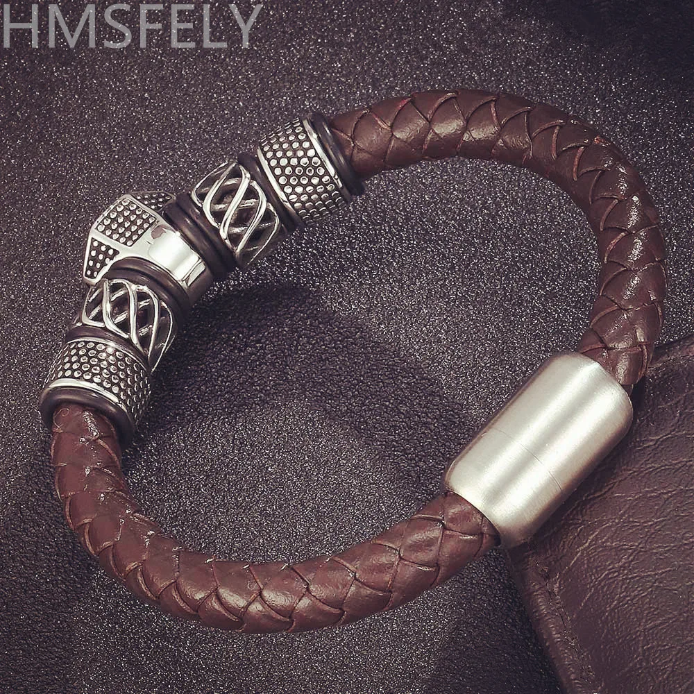 HMSFELY 316l мужские браслеты из нержавеющей стали с бусинами в виде льва и для мужчин