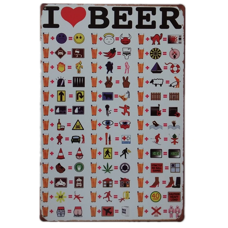 

Настенный плакат в стиле ретро с надписью «I Love Beer Wine», 20x30 см