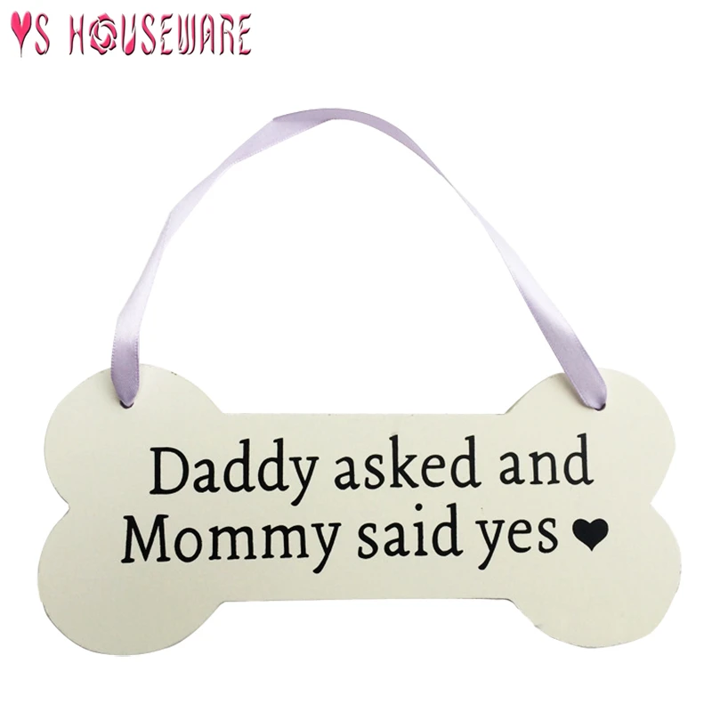 Деревянная доска в форме кости папа и мама сказали что да подвесная Свадебный