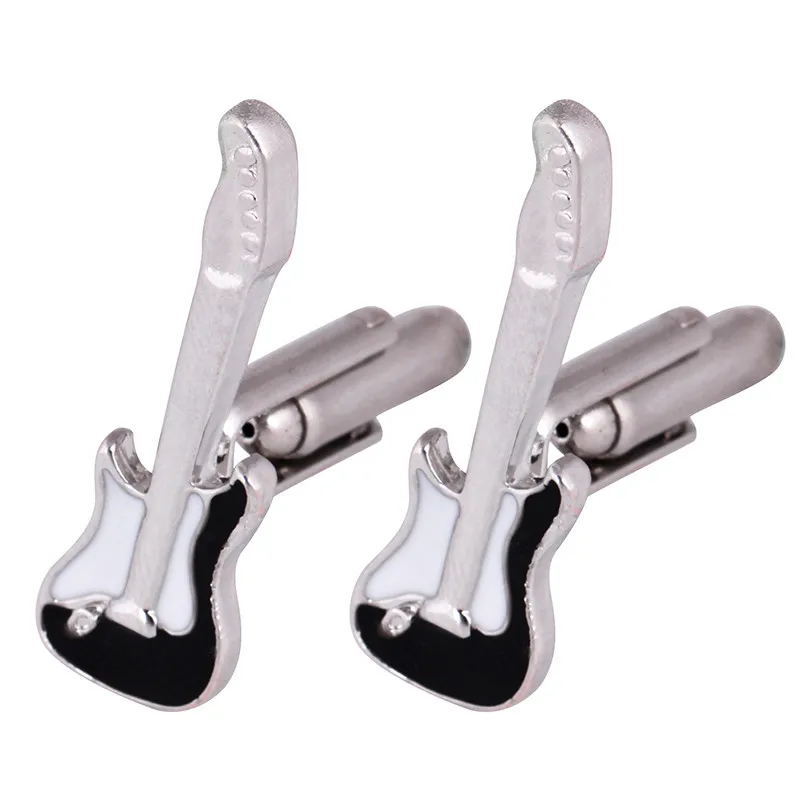 Модные запонки для женщин и мужчин французская скрипка форма гитары рубашки