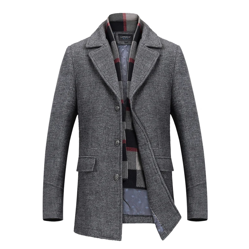 

2021 Brand clothing Men Wool Blend Coats Autumn Winter New Solid Color High Quality Woolen Jacket Luxurious Brand Clothing S-4XL