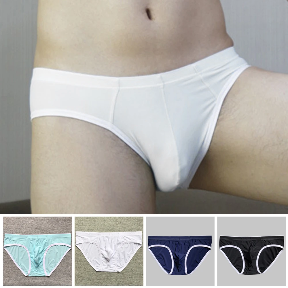 

Men's Ice Silk Cool Briefs Panties Low Rise Shorts Seamless Sexy Underpants Men's Briefs Ice Silk Underwear