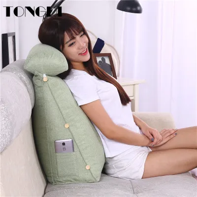 Домашняя мягкая подушка TONGDI на спинку современная элегантная льняная спинка