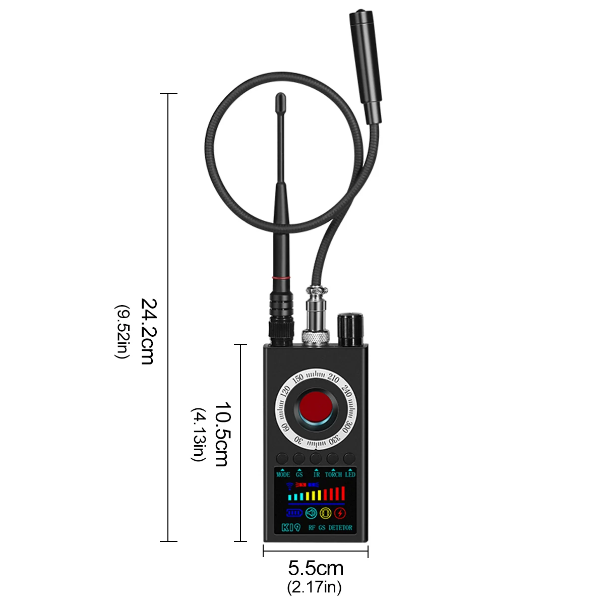

LED Screen Portable Mini Camera Detector IR Scanner GPS Detector Anti-tracking 100MHZ-8GHZ Anti Candid Camera Detector