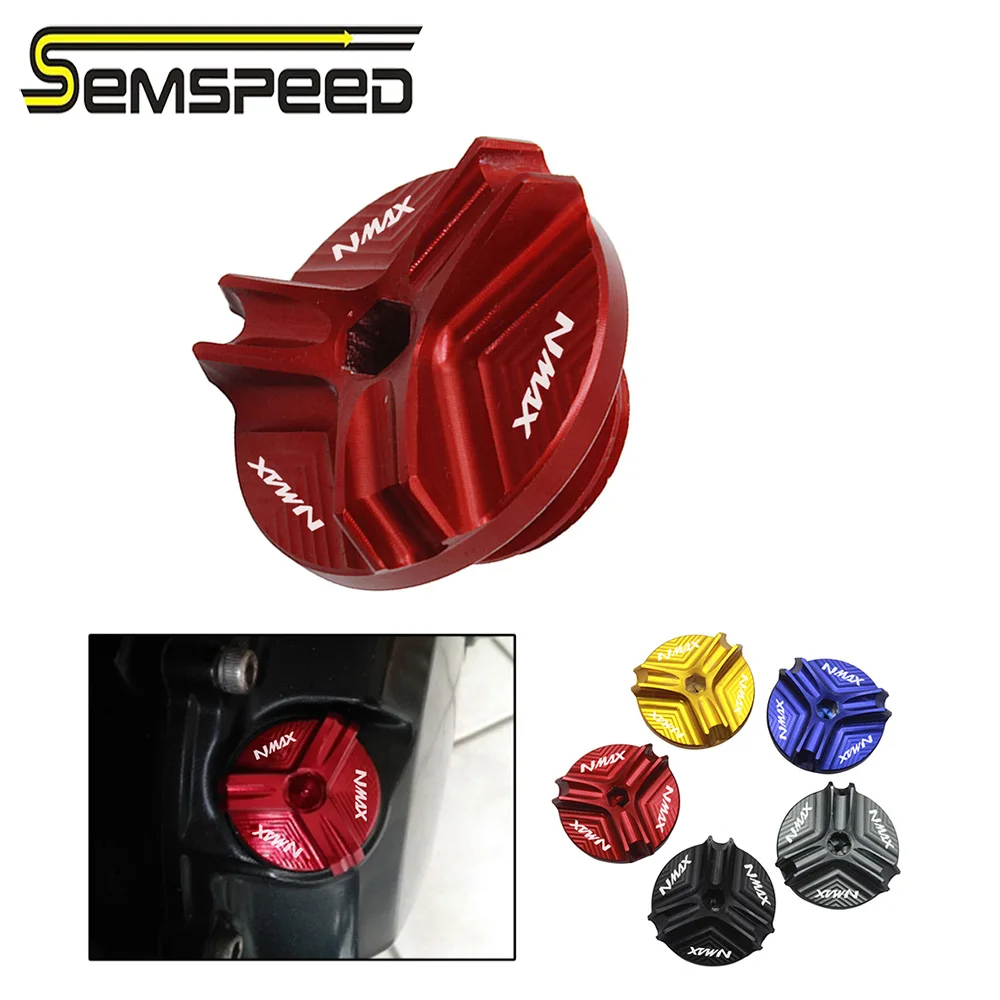 

SEMSPEED CNC Motorcycle Oil Filler Screw Drain Sump Plug Engine Tank Cap Bolt For Yamaha NMAX155 150 125 Aerox155 NVX155 150 125