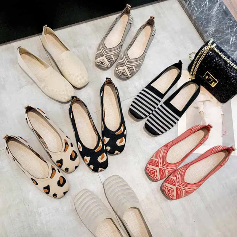 

Women's flat shoes fashion casual walking shoes soft soled knitted lightweight comfortable shoes spring summer autumn winter