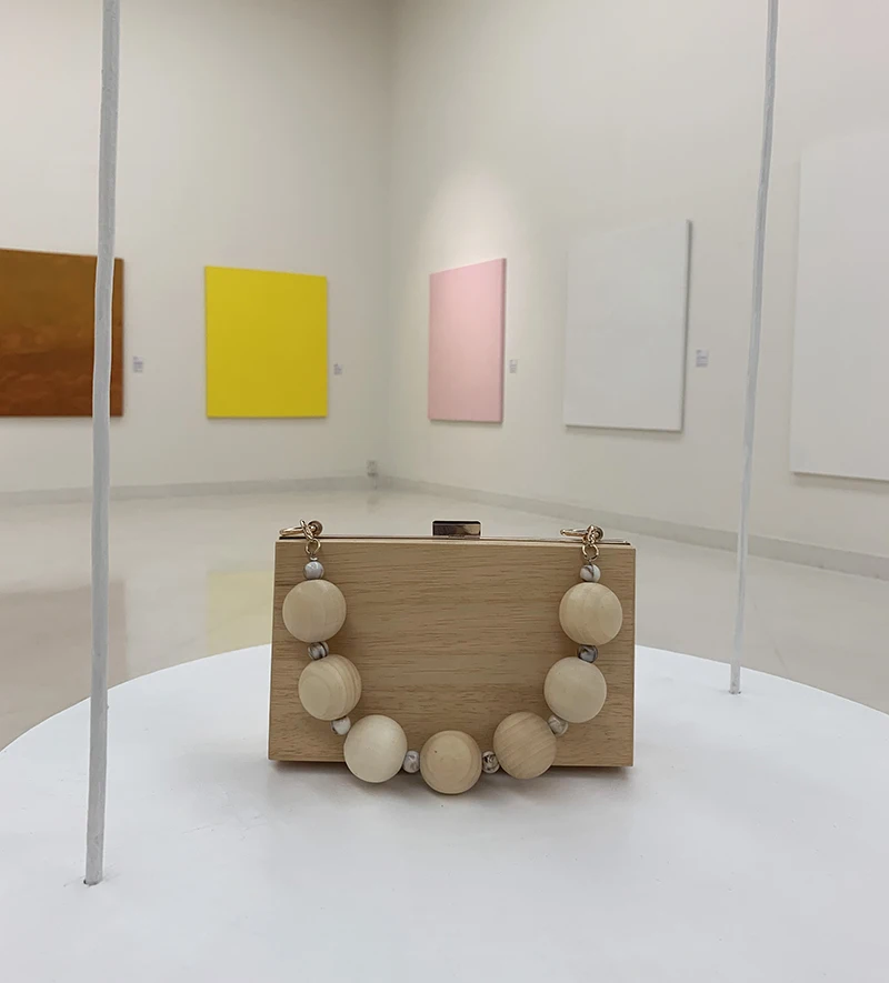 Женская сумка-ведро с деревянной цепочкой Роскошная вечерняя сумочка вечерние