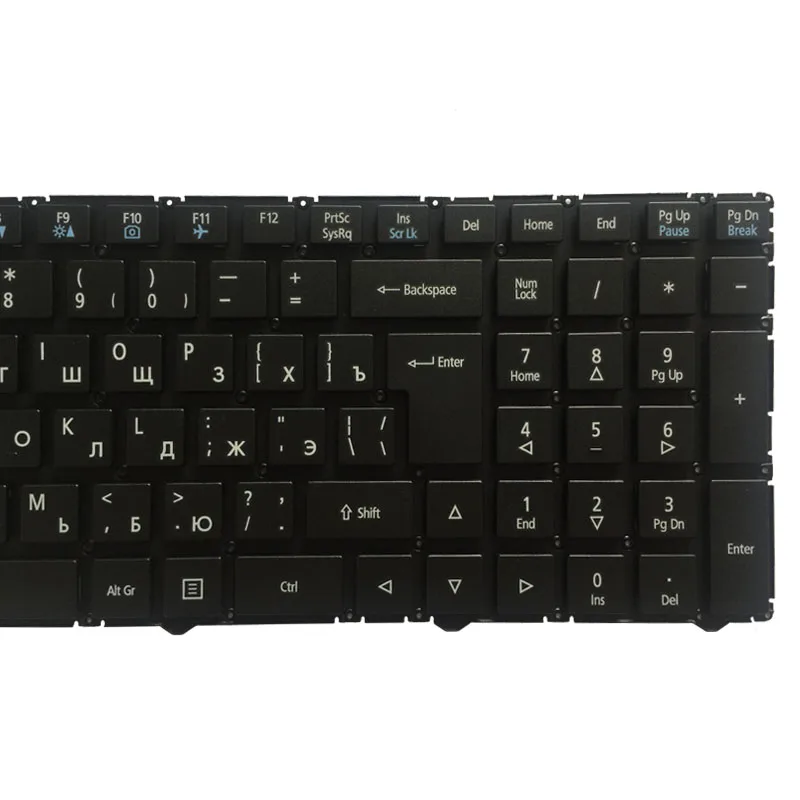 Русская новая клавиатура для ноутбука цвет черный без рамки