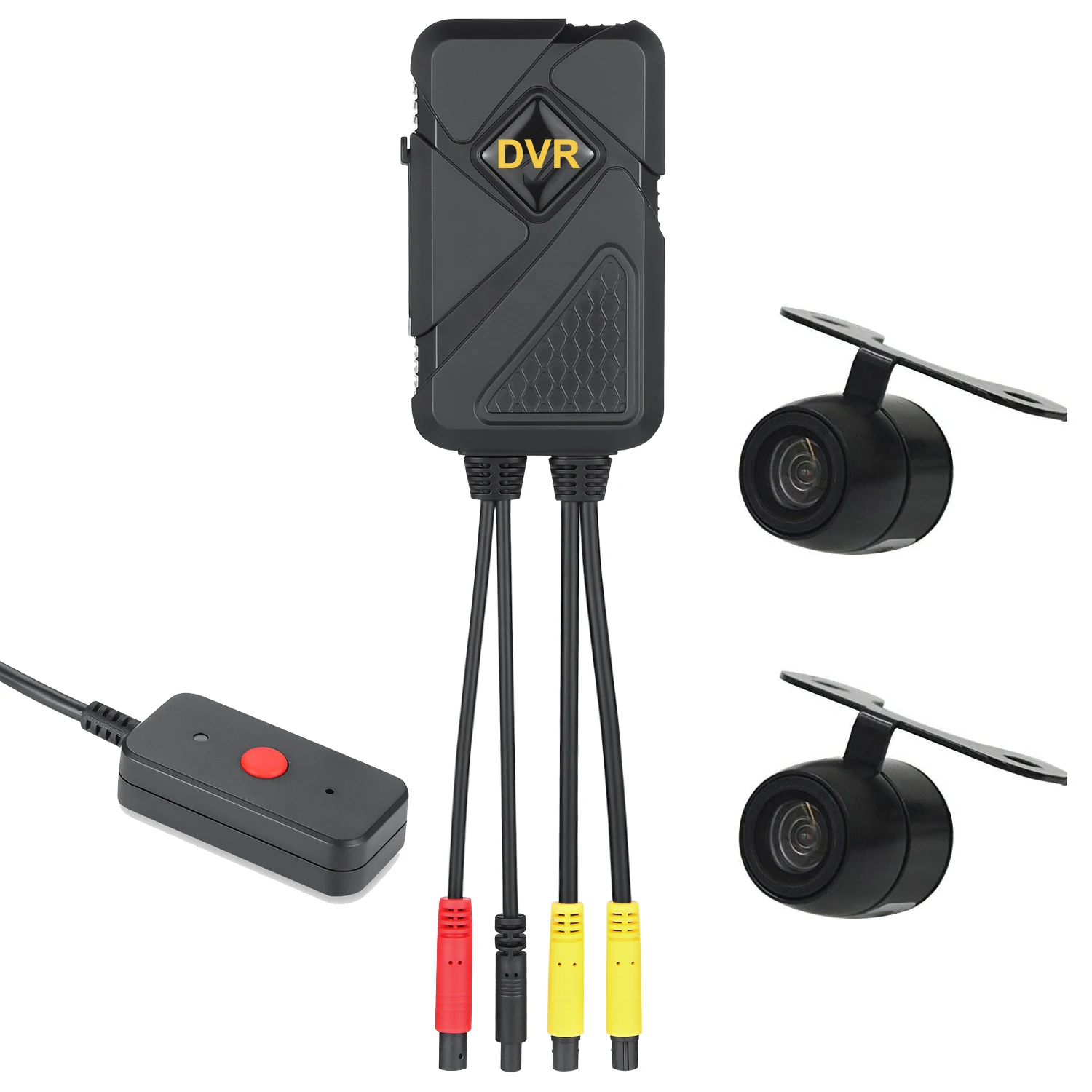 Мотоциклетный видеорегистратор 1080P + 720P вид спереди и сзади 2-канальный черный