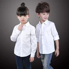 Деловая рубашка для мальчиков и девочек, брендовая Модная белая рубашка с длинными рукавами для мальчиков, школьная детская одежда для выступлений, блузка
