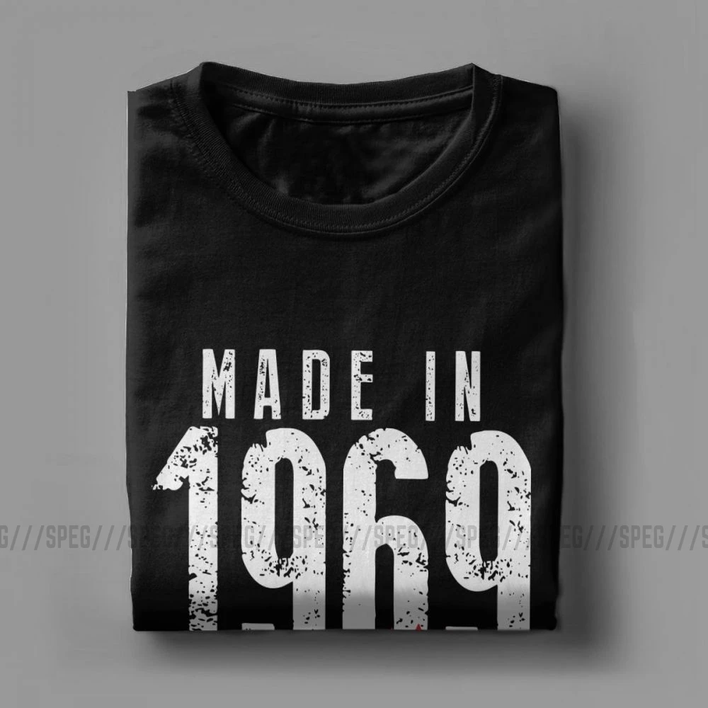 Мужская футболка, сделано в 1969, все оригинальные детали, винтажные футболки с короткими рукавами на 50-й день рождения, одежда с круглым вырезом, хлопковые футболки, новое поступление