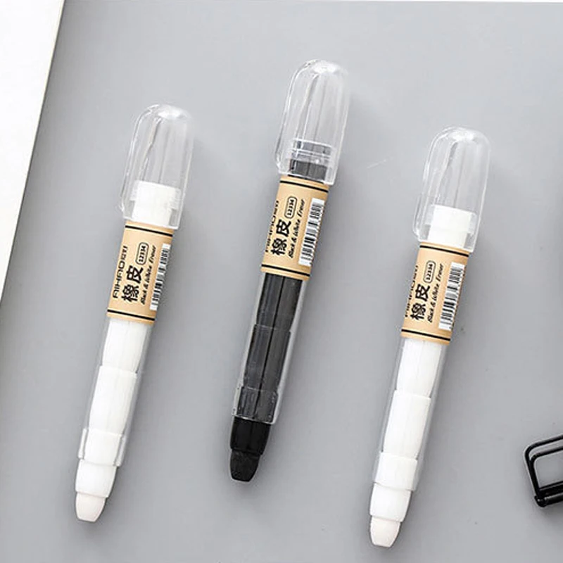 

Simple Pencil Shape Erasers Creative Eraser Office Pencil School Student Stationery Supplies Painting for Kids Gift