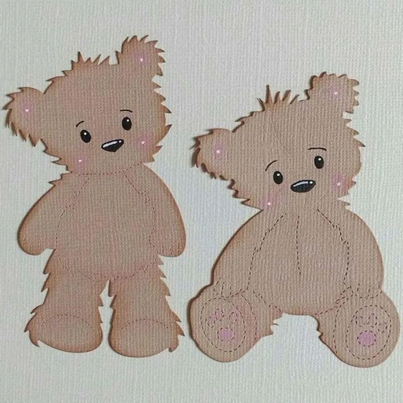 Металлические штампы с изображением коричневого медведя и одежды трафареты для