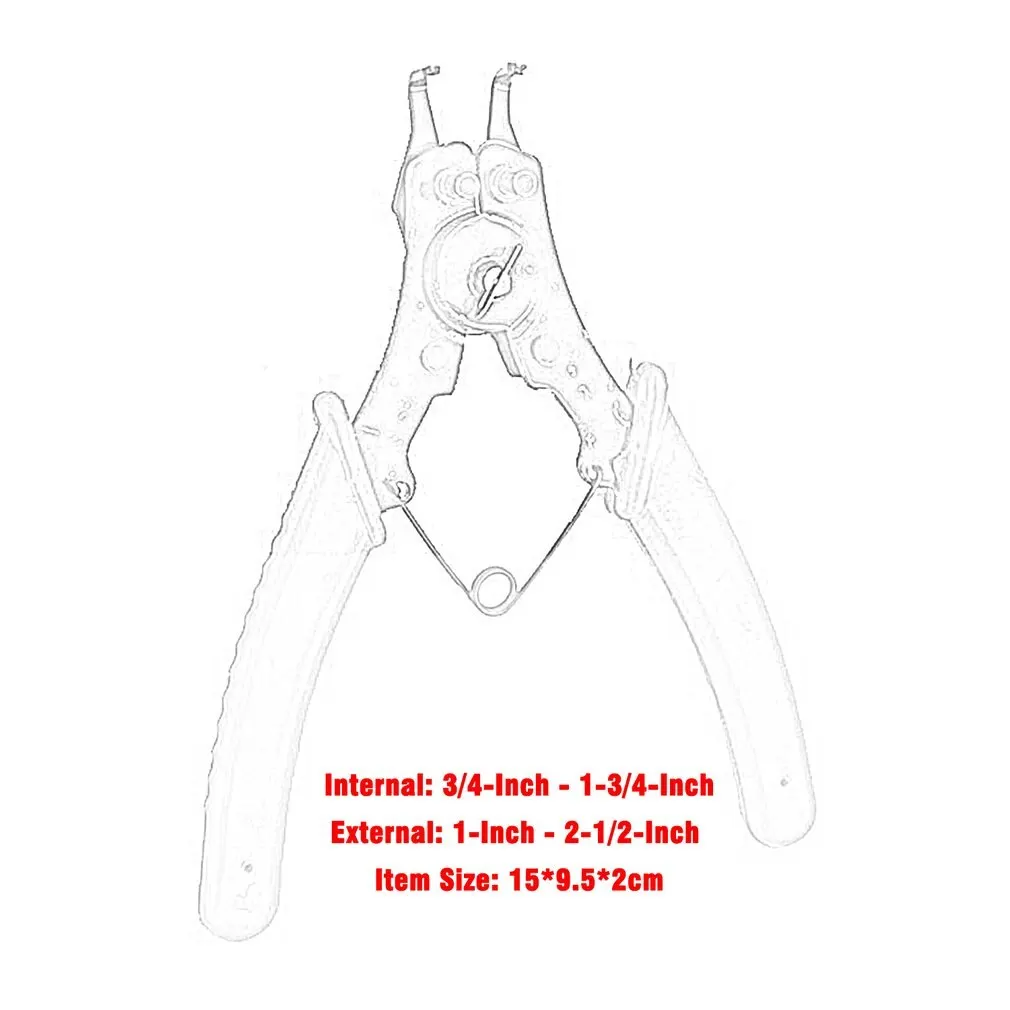 

Cimiva 4 IN 1 Snap Ring Pliers Multi Tools Multi Crimp Tool Internal External Ring Remover Retaining Circlip Pliers 0.35jcZQ4749