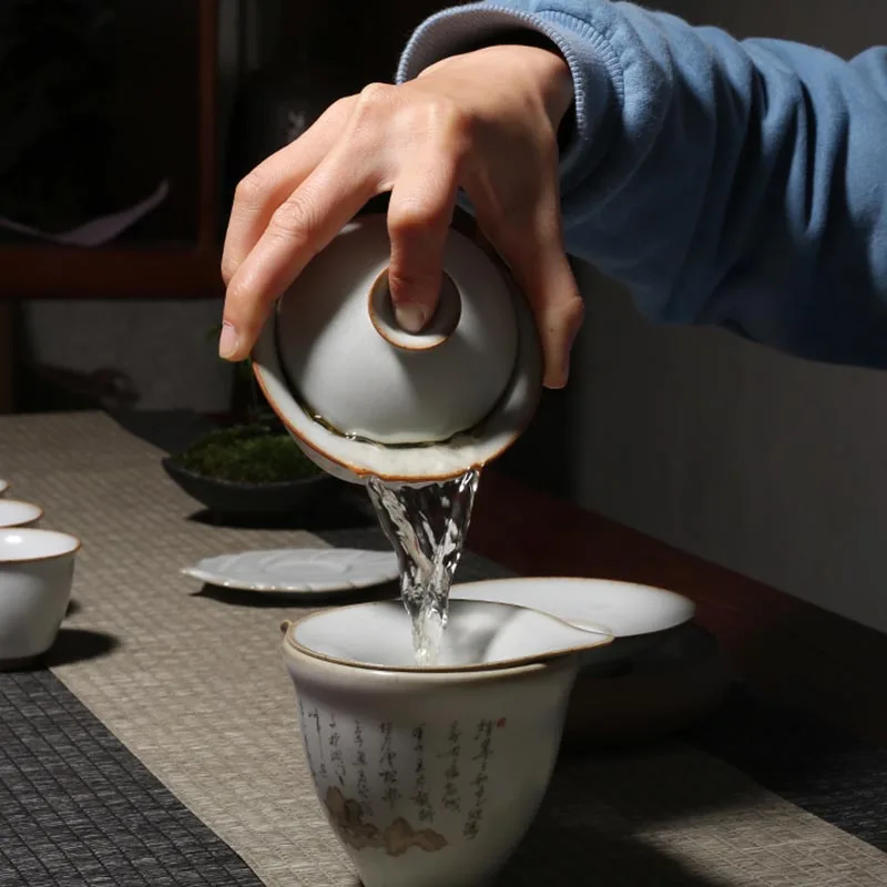 Винтажная керамическая чашка с крышкой 130 мл|Пиалы для чая| |