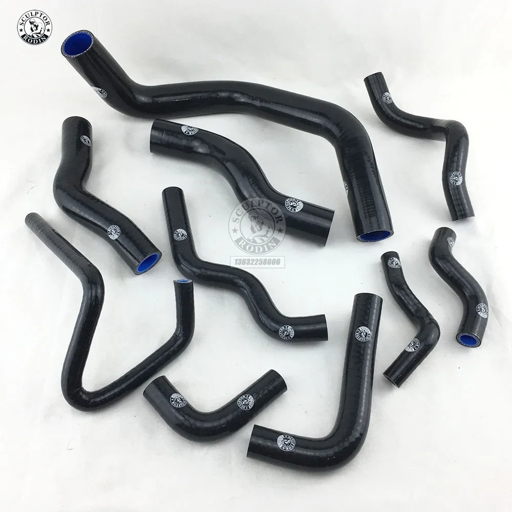 Комплект силиконовых шлангов радиатора для NISSAN SILVIA 200SX 240SX S13 S14 S15 SR20DET(10 шт.) красный/синий/черный - Цвет: k8-123-122 black