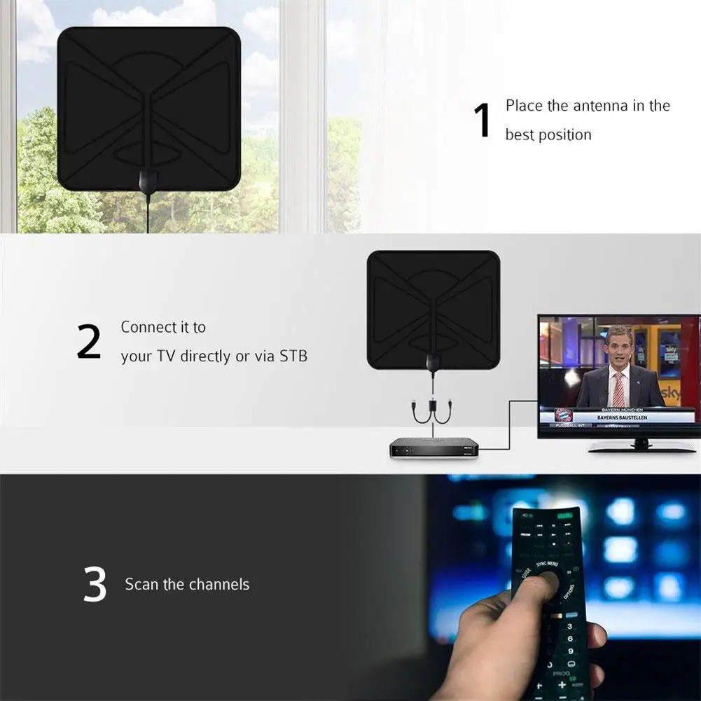 НЛО 1080 миля 4K 1080P Цифровая ТВ антенна для DVB T HD Freeview телевизионная Антенна